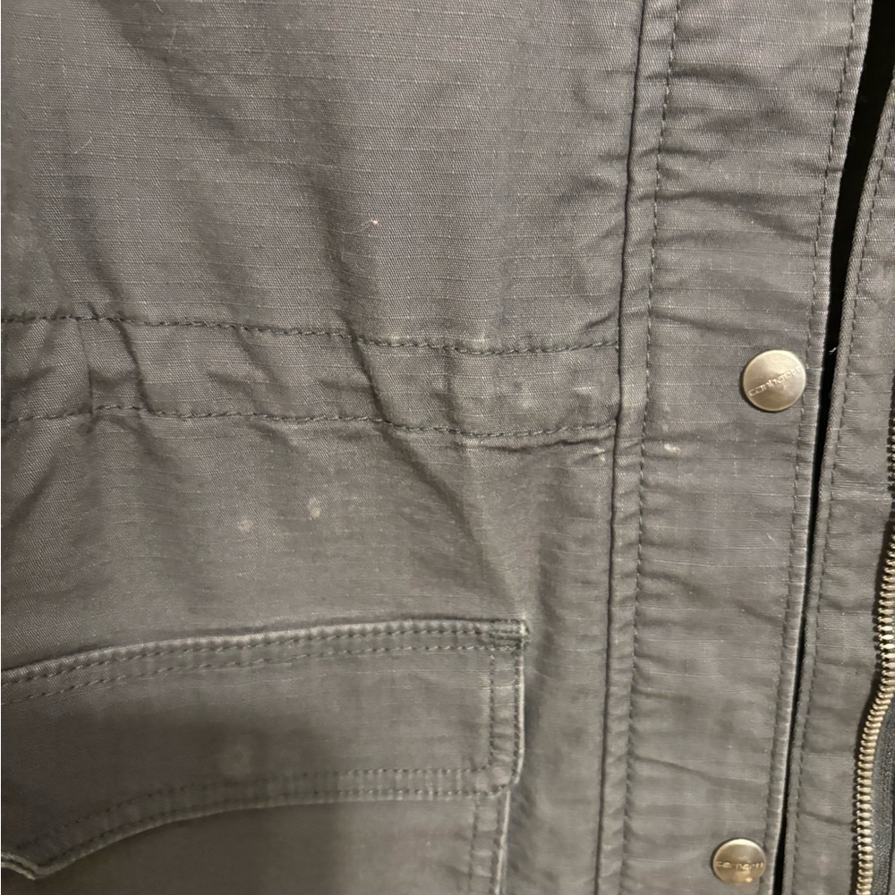 Carhartt Women Gray Utility Field Jacket Snap Zip Lightweight M 8/10 - Picture 8 of 10